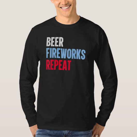 ビール花火大会7月4日花火大会 Tシャツ (正面)