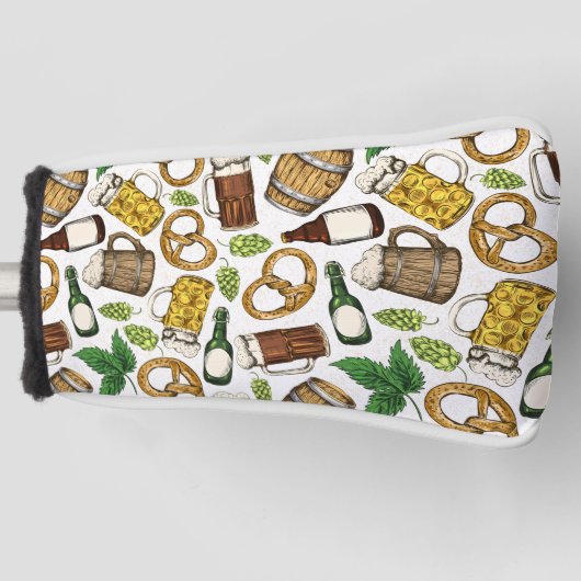 ビール荷車を引く、麦ビール、ピルズナー、おっとべ ゴルフヘッドカバー (正面)