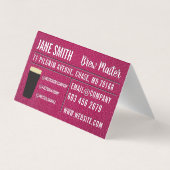 ビール蒸留所 |酒屋 |ホットピンクレザー 名刺 (裏面)