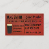 ビール蒸留所 | 酒屋 | レザー 名刺 (裏面)