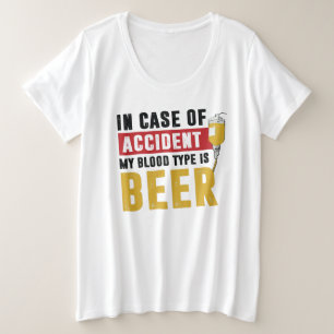 ビール血液型 プラスサイズTシャツ