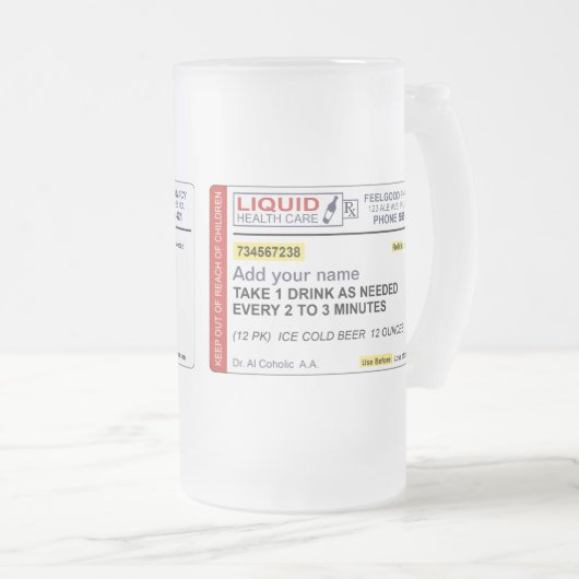 ビール規定(あなたの名前を加えて下さい) フロストグラスビールジョッキ (正面右)