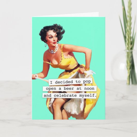 ビール誕生日のボトルはぽんといって開きます カード (正面)