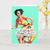 ビール誕生日のボトルはぽんといって開きます カード (黄色い花)