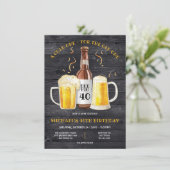 ビール誕生日パーティーの年を取るおもしろい招待状 招待状 (スタンド正面)