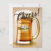 ビール誕生日パーティーの招待状 招待状 (正面)