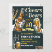 ビール誕生日パーティーへの招待 招待状 (正面)