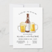 ビール誕生日会が年を取るおもしろい 招待状 (正面)