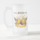 ビール走に対す走る意思のデザイン フロストグラスビールジョッキ (左)