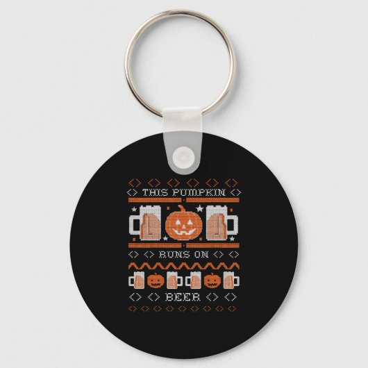 ビール走の醜いおもしろいハロウィン キーホルダー (正面)