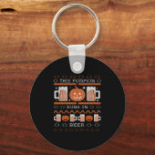ビール走の醜いおもしろいハロウィン キーホルダー (正面)