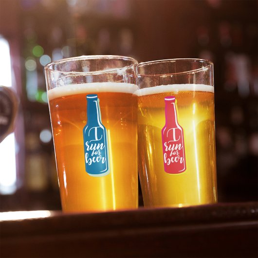 ビール走フィットネスユーモア青ボトル タンブラーグラス