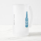 ビール走フィットネスユーモア青ボトル フロストグラスビールジョッキ (正面右)