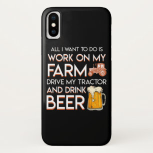 ビール農家は仕事の農場ドライブトラクターがほしいと思います iPhone X ケース