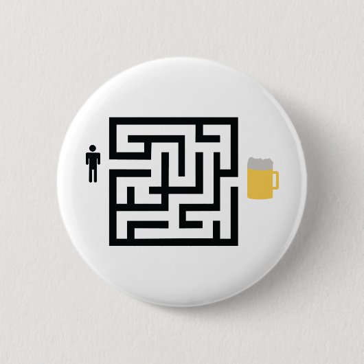 ビール迷路アイコン 缶バッジ (正面)
