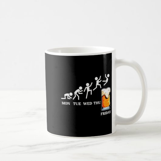 ビール進化週間金曜日おもしろ コーヒーマグカップ (右)