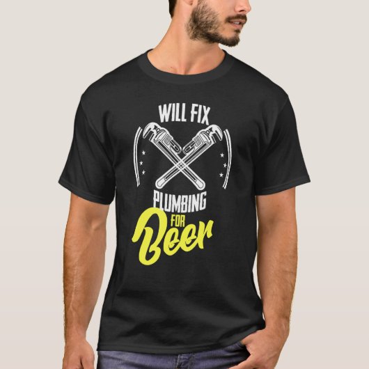 ビール配管の配管を修正する Tシャツ (正面)