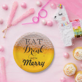 ビール酒食べ飲み飲みメリー ペーパープレート (パーティー)