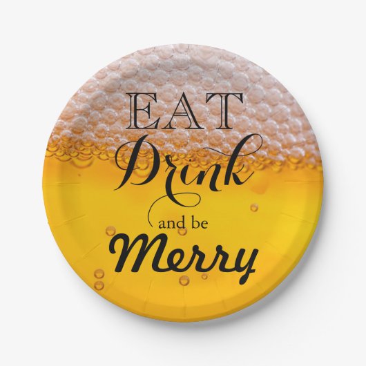 ビール酒食べ飲み飲みメリー ペーパープレート (正面)