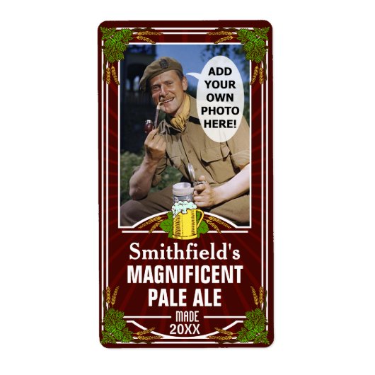 ビール醸造カスタムボトルPhoto Red Homebrewing ラベル (正面)