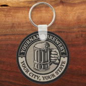 ビール醸造パーソナライズされた名酒造ビッグマグカップ キーホルダー (正面)