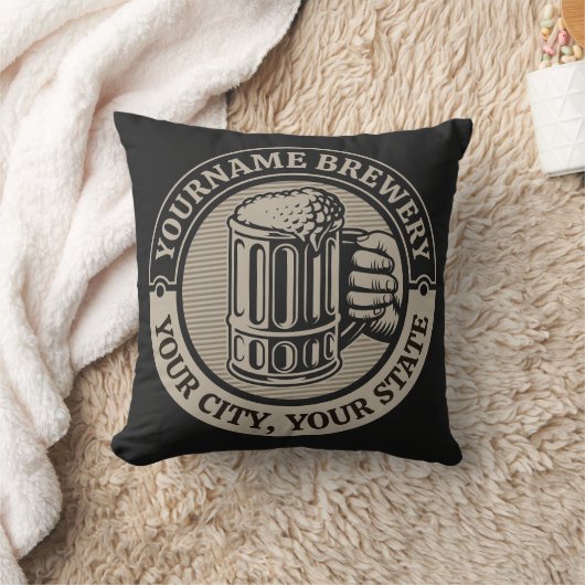 ビール醸造パーソナライズされた名酒造ビッグマグカップ クッション (ブランケット)