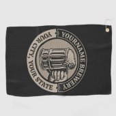 ビール醸造パーソナライズされた名酒造ビッグマグカップ ゴルフタオル (横)