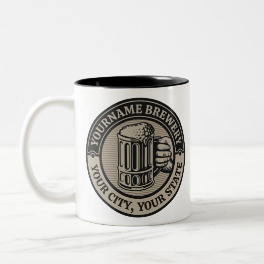 ビール醸造パーソナライズされた名酒造ビッグマグカップ ツートーンマグカップ (左)
