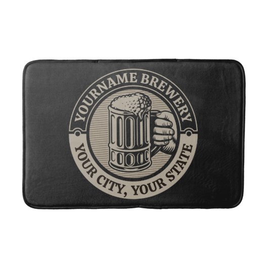 ビール醸造パーソナライズされた名酒造ビッグマグカップ バスマット (正面)