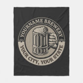 ビール醸造パーソナライズされた名酒造ビッグマグカップ フリースブランケット (正面)