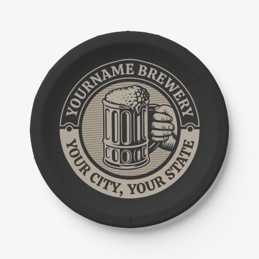 ビール醸造パーソナライズされた名酒造ビッグマグカップ ペーパープレート (正面)