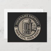 ビール醸造パーソナライズされた名酒造ビッグマグカップ ポストカード (正面/裏面)