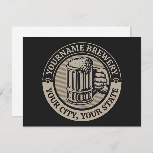 ビール醸造パーソナライズされた名酒造ビッグマグカップ ポストカード (正面/裏面)