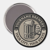 ビール醸造パーソナライズされた名酒造ビッグマグカップ マグネット (正面/裏面)