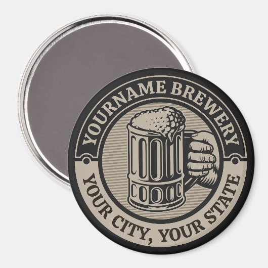 ビール醸造パーソナライズされた名酒造ビッグマグカップ マグネット (正面/裏面)