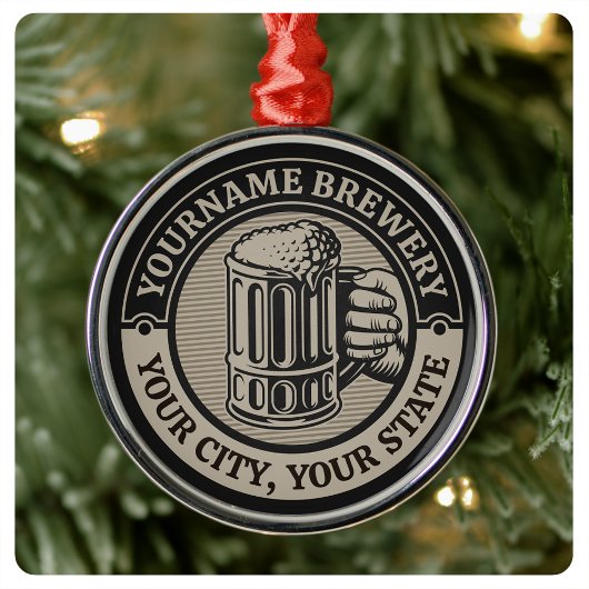 ビール醸造パーソナライズされた名酒造ビッグマグカップ メタルオーナメント