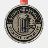 ビール醸造パーソナライズされた名酒造ビッグマグカップ メタルオーナメント (正面)