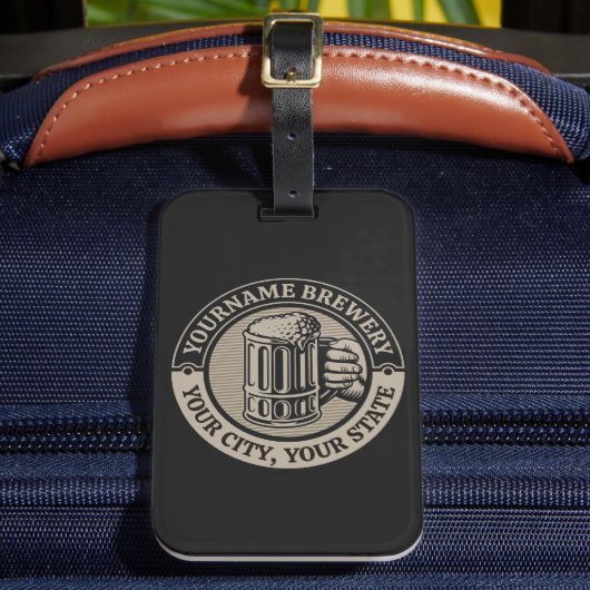 ビール醸造パーソナライズされた名酒造ビッグマグカップ ラゲッジタグ (正面インサイチュ2)