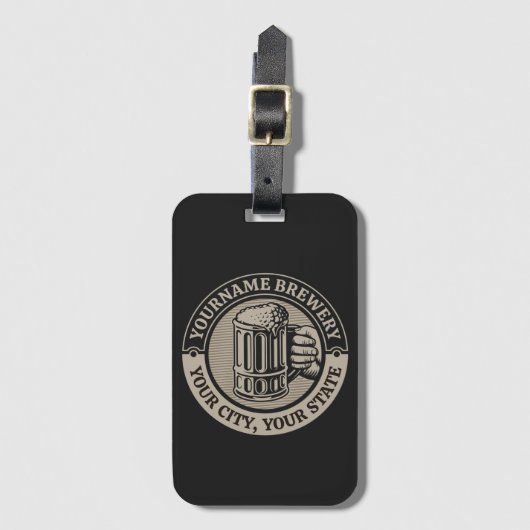 ビール醸造パーソナライズされた名酒造ビッグマグカップ ラゲッジタグ (正面縦)