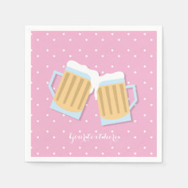 ビール醸造ベビーマグピンクシャワーがある スタンダードカクテルナプキン