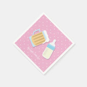 ビール醸造ベビーマグピンクシャワーがある スタンダードカクテルナプキン (角)