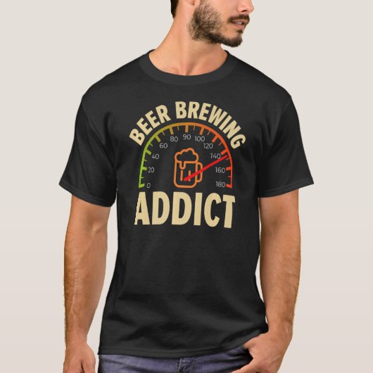 ビール醸造中毒性の自家醸造モルトホップクラフトビール Tシャツ (正面)