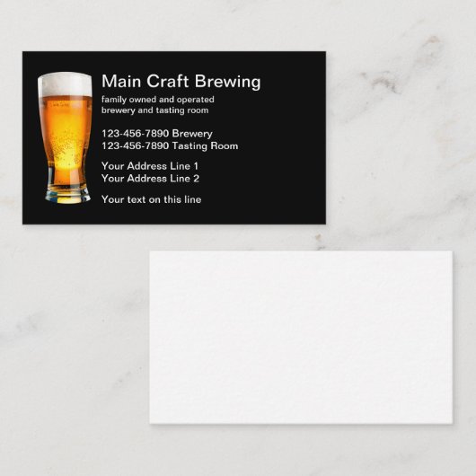 ビール醸造所と試飲室 名刺 (正面/裏面)