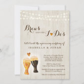 ビール醸造所のカップルのシャワーを行う前に醸造 招待状 (正面)