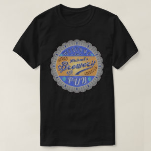 ビール醸造所のパブのパーソナライズなビール瓶の帽子 Tシャツ