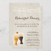 ビール醸造所のリハーサルの夕食の招待状|の素朴なビール 招待状 (正面/裏面)