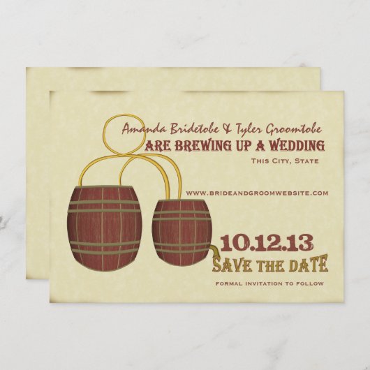 ビール醸造所の日付を保存 セーブザデート (正面/裏面)