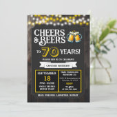 ビール醸造所の誕生日おめでとう 70年を祝しての乾杯とビール 招待状 (スタンド正面)