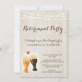 ビール醸造所の退職のパーティの招待状|の素朴なビール 招待状 (正面)