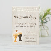 ビール醸造所の退職のパーティの招待状|の素朴なビール 招待状 (スタンド正面)